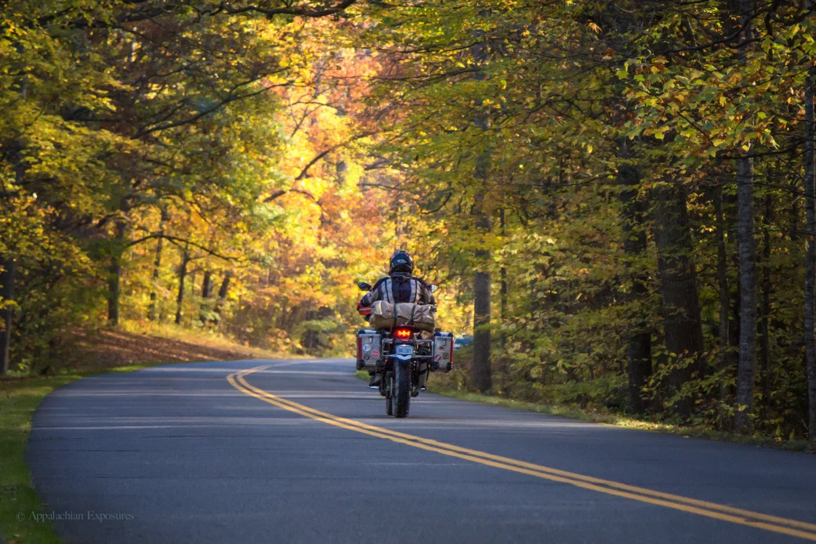 Motorcyclist on the Blue Ridge Parkway